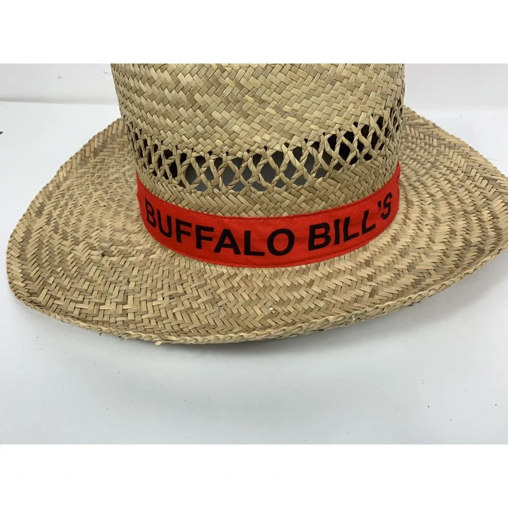 NEW VINTAGE DISNEYLAND PARIS BUFFALO BILL'S WILD WEST SHOW STRAW COWBOY HAT Red